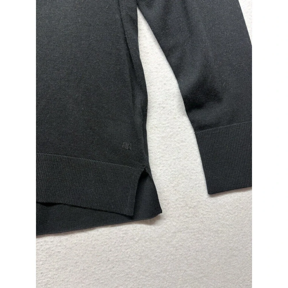Banana Republic Jumper Mens Medium Black 100% Merino Wool V Neck Knit